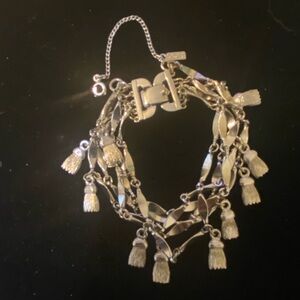 Vintage Monet Silver~tone Chain Bracelet with Tassels